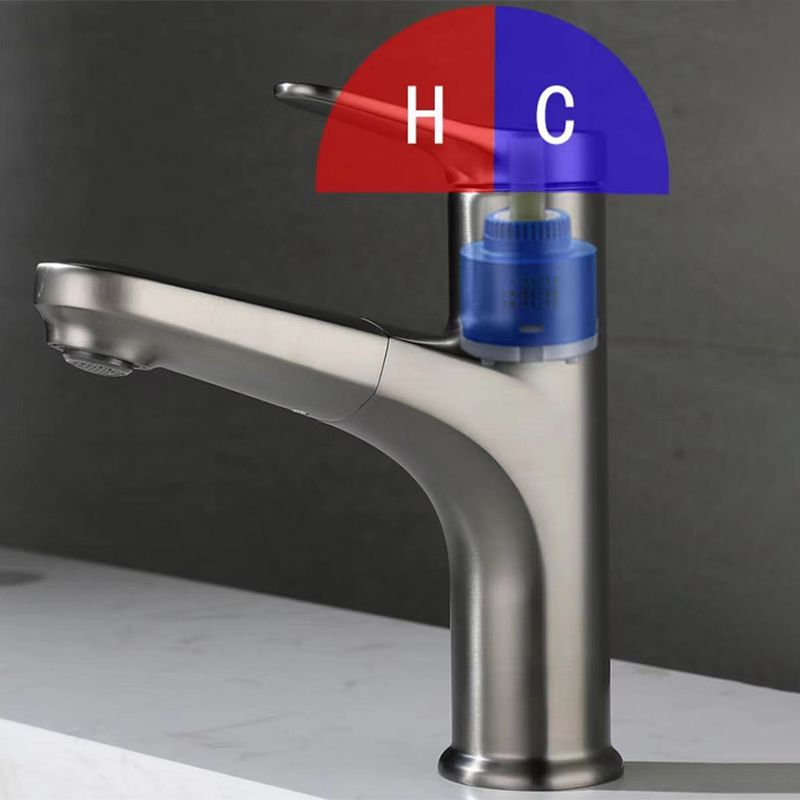 Modern Style Extendable Ship Faucet Copper Single Handle Sink Faucet for the Bathroom