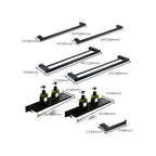 Contemporary bathroom accessory single piece or in set made of black metal
