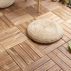 Pine Floor Tile Water Resistant Click-Lock Traditional Wood Floor for Living Room