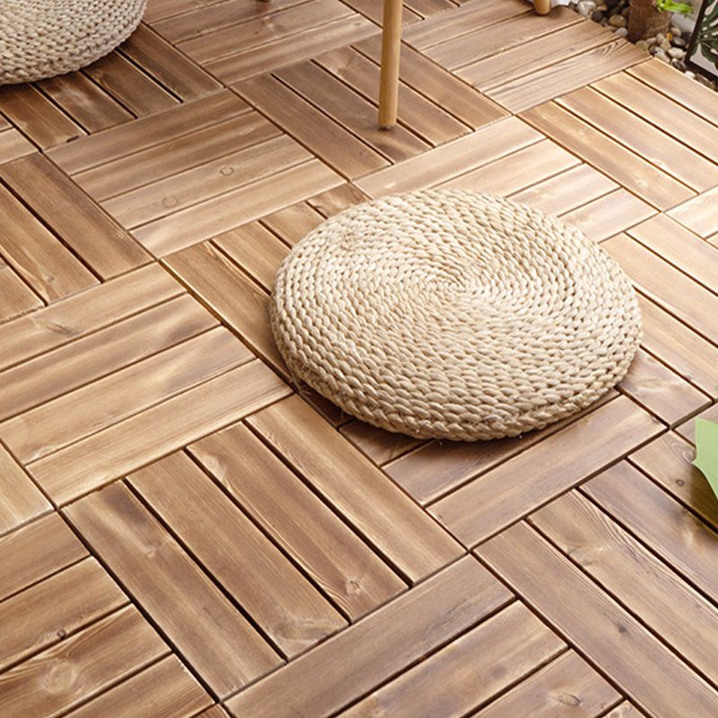 Pine Floor Tile Water Resistant Click-Lock Traditional Wood Floor for Living Room