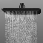 Modern square matte black shower head rainfall shower head combo