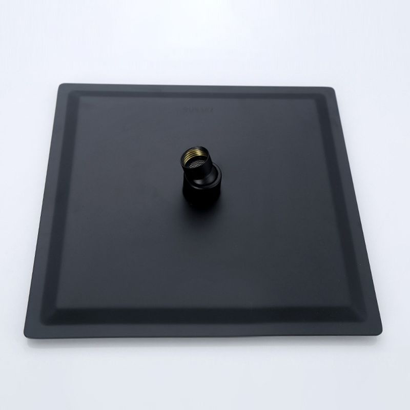 Black Square Fixed Shower Head Modern Style Wall Mounted Shower Head