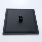 Black Square Fixed Shower Head Modern Style Wall Mounted Shower Head