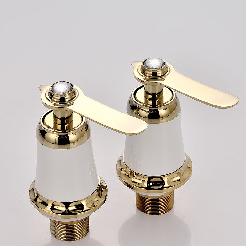 Glam Bathtub Faucet Trim Deck Mounted Lever Handle Swivel Spout Bathtub Faucet
