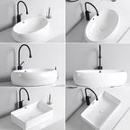 Modern Vessel Sink Porcelain Rectangular Vessel Sink (Not Including Faucet)