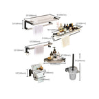 Modern Bath Accessories Set Black Towel Bar Bath Shelf Bathroom Fixtures Set