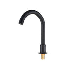 Contemporary Bathroom Faucet Deck Mount Copper Low Arc Swivel Roman Bathtub Faucet Set