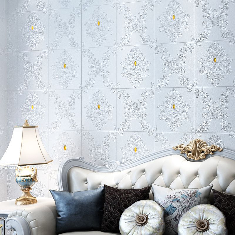 Glam Style Foam Wall Panel Living Room 3D Embossed Waterproof Wall Panel