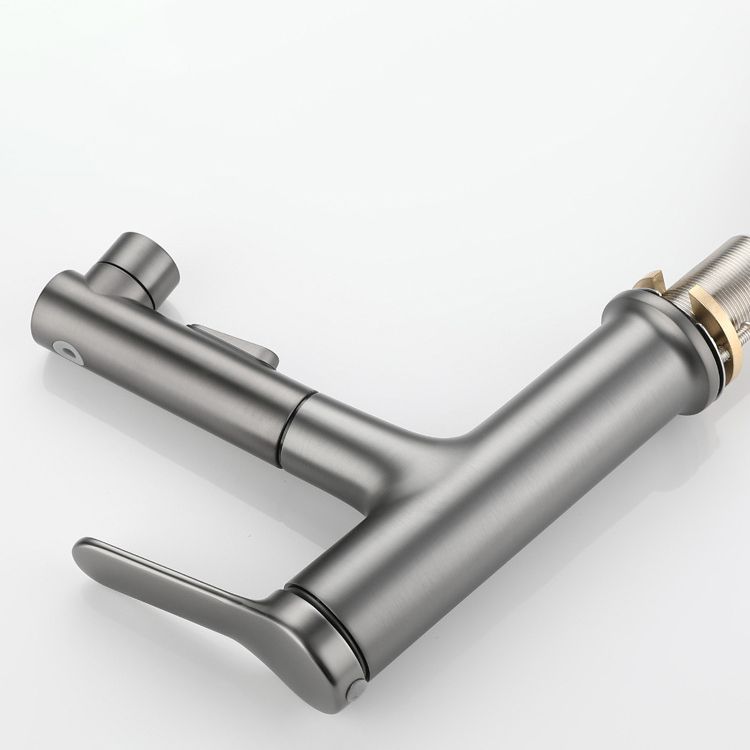 Extendable Bathroom Faucet Brass Modern Faucet with Water Hose