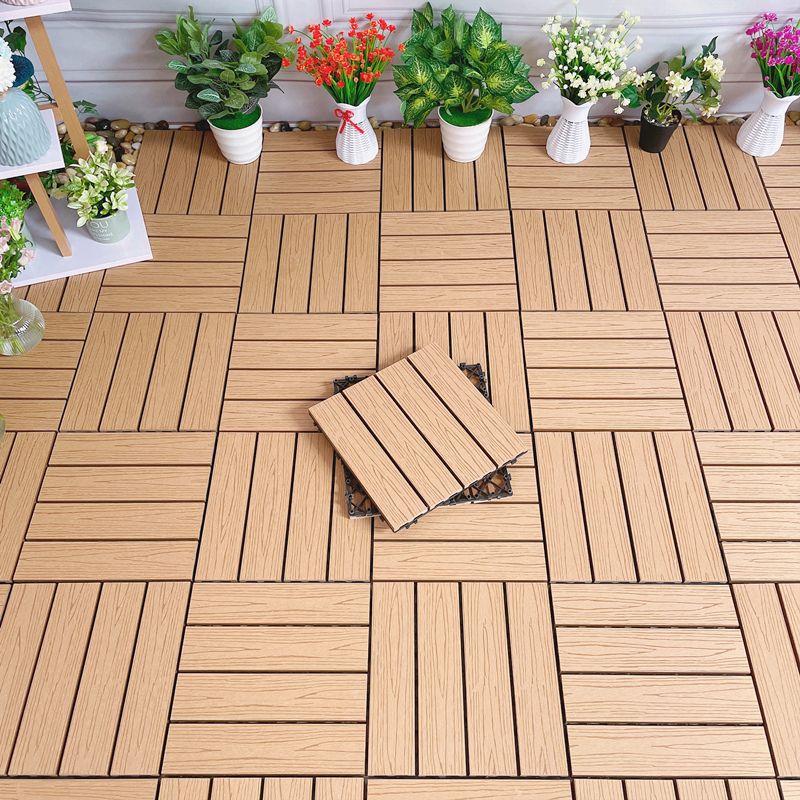 Waterproof Decking Board Strips Composite Square Outdoor Decking Tile Terrace