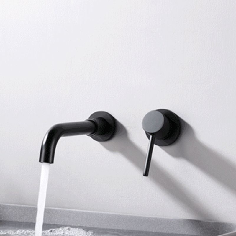 Round Single Handle Bathroom Faucet 2-Hole Wall Mounted Bathroom Faucet with Swivel Head