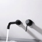Round Single Handle Bathroom Faucet 2-Hole Wall Mounted Bathroom Faucet with Swivel Head