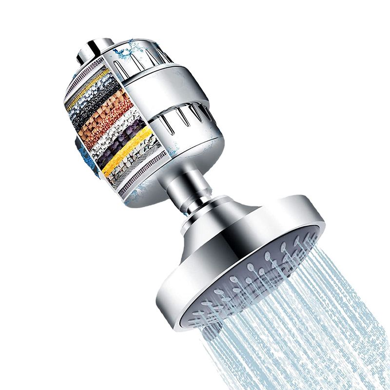 Modern Fixed Shower Head with Catalyst 4-Inch Silver Wall Mount Shower Head