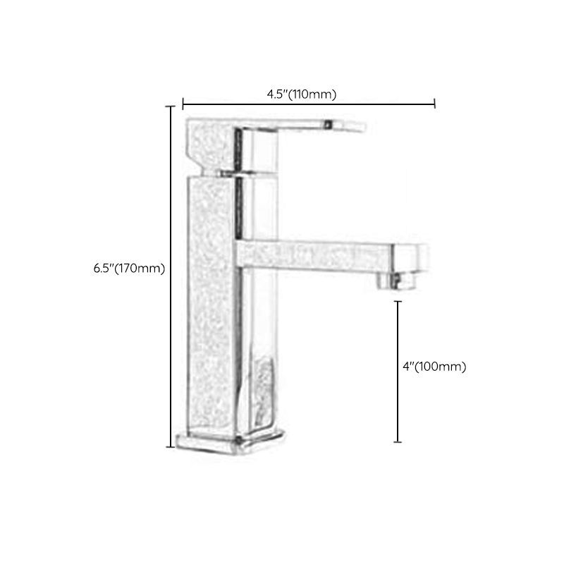 Cubic Chrome Bathroom Faucet Low Arc Single Lever Basin Faucet
