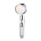 Adjustable Water Flow Showerhead Solid Color 3 Settings Round Handheld Shower