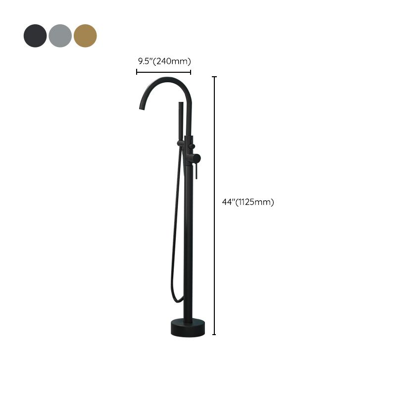 Modern Freestanding Bathtub Faucet Copper Floor Mounted Freestanding Bathtub Faucet