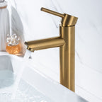 1-Handle Gold Nickel Wide-Running Faucet Single Hole Lever Sink Faucet with Drain