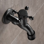 Wide Bathroom Sink Faucet Wall-Mounted Cross Handle Faucet