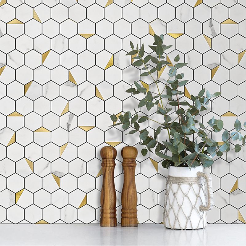 Hexagonal Modern Peel and Stick Tiles Mosaic Tiles Peel and Stick Backsplashes