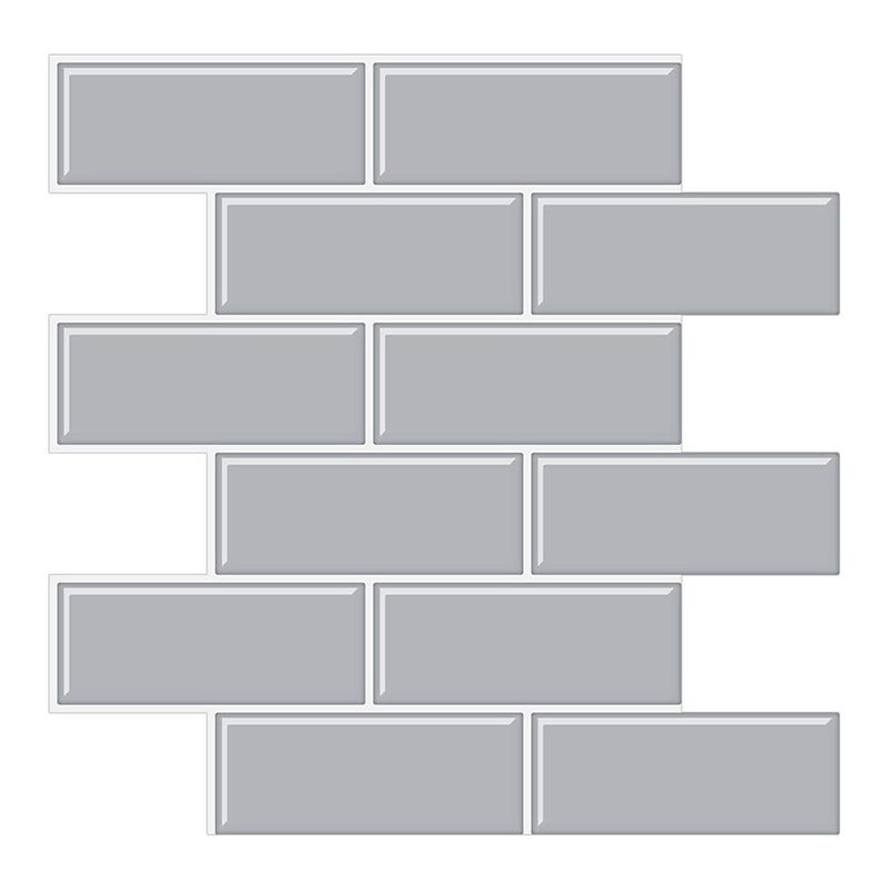 Tile Peel & Stick Rectangle Waterproof Solid Plastic Peel & Stick Subway Tile for Shower