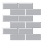 Tile Peel & Stick Rectangle Waterproof Solid Plastic Peel & Stick Subway Tile for Shower