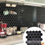 Hexagon Wall Tile Fat Resistant Steel and Kitchen Paper Wallpaper