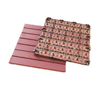 Red 6-Slat Square Wood Deck Tiles Snap-Fit Installation Floor Tiles