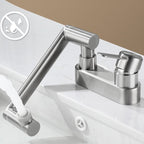 2 holes sink faucet swivel stainless steel single handle central mounted faucet