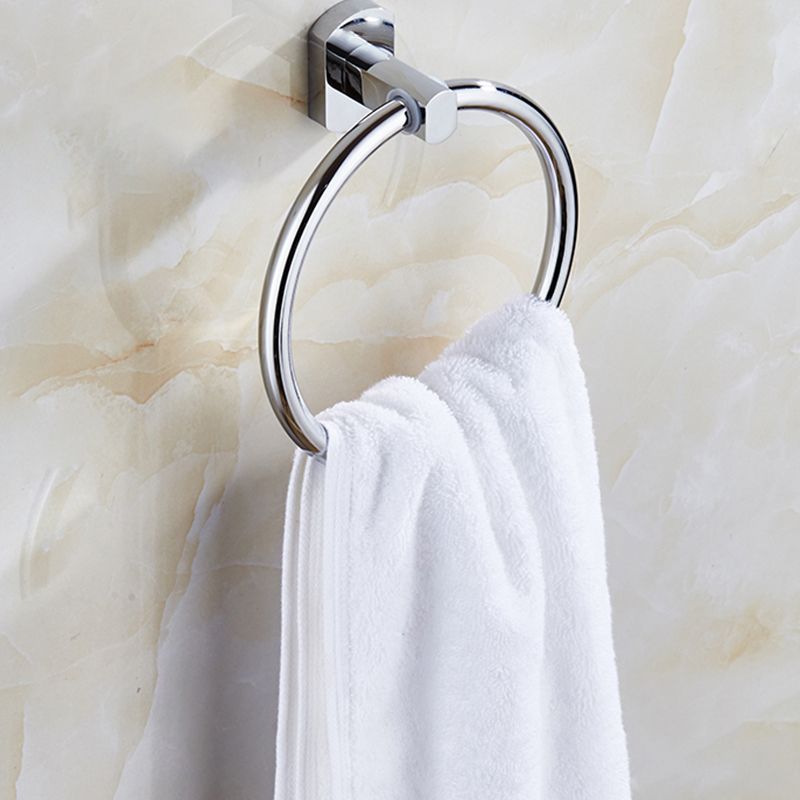 Contemporary Bathroom Accessories Hardware Set made of silver metal