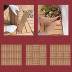 Square Engineer Wooden Floor Water Repellent Smooth Tile for Patio Garden