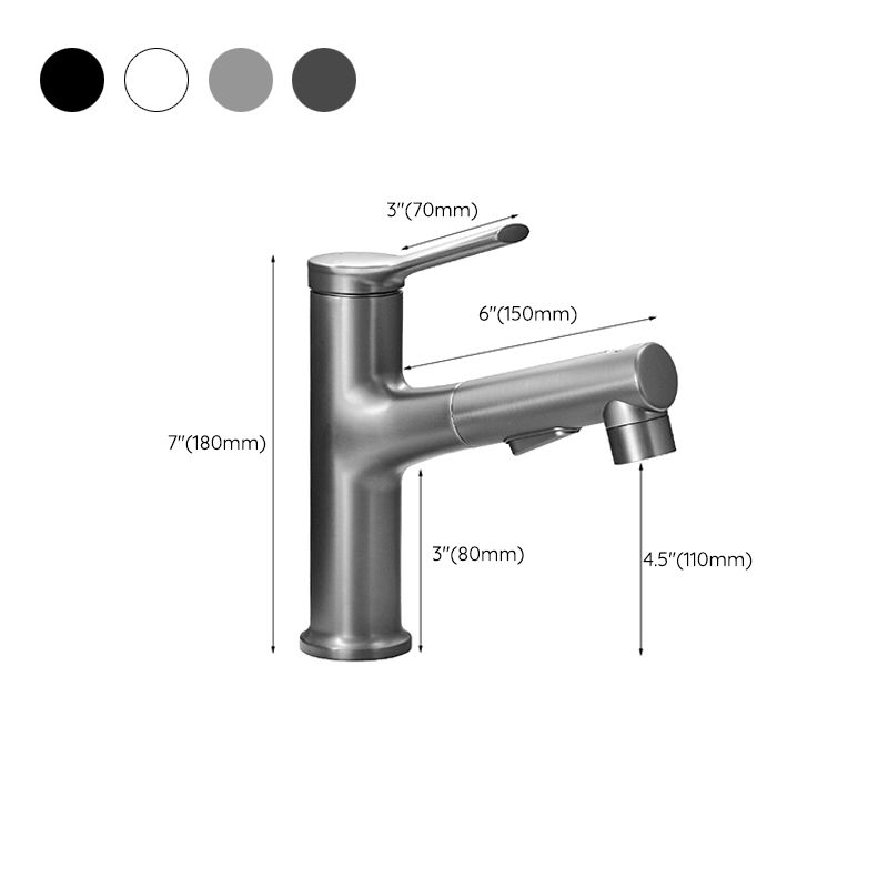 Contemporary Vessel Faucet Copper Single Handle Low Arc Pull Down Vessel Faucet for Home