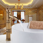Lever Handle Vanity Faucet Country Low Arc Faucet Single Hole Basin Faucet