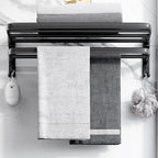 Modern Aluminum Bathroom Accessory Set Matte Black Bathroom Shelf/Towel Holder/Paper Holder