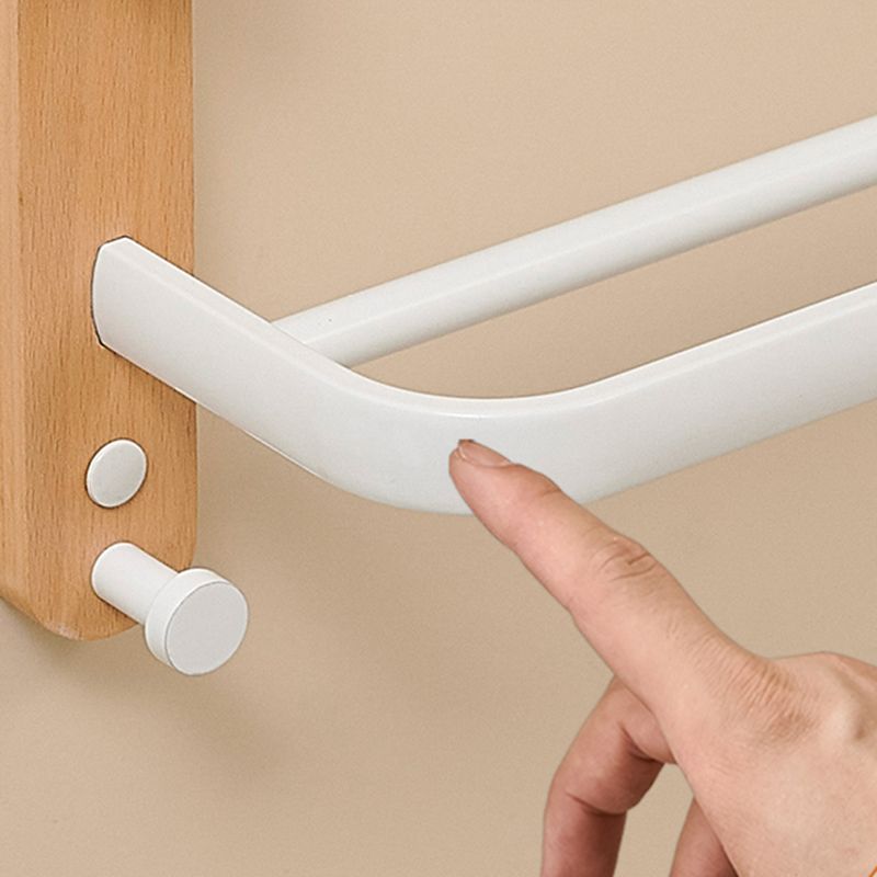 Aluminium and Wood Bathroom Accessories Set White Bathroom Accessories Kit