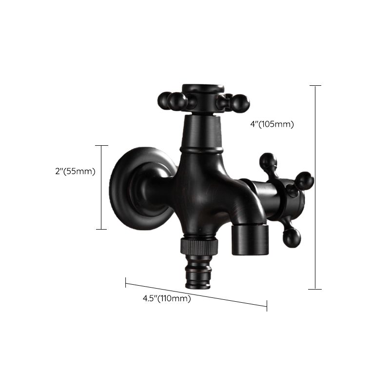 Wide Bathroom Sink Faucet Wall-Mounted Cross Handle Faucet