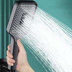 Modern Rectangular Hand Shower in Black 3 Spray Wall Mounted Hand Shower