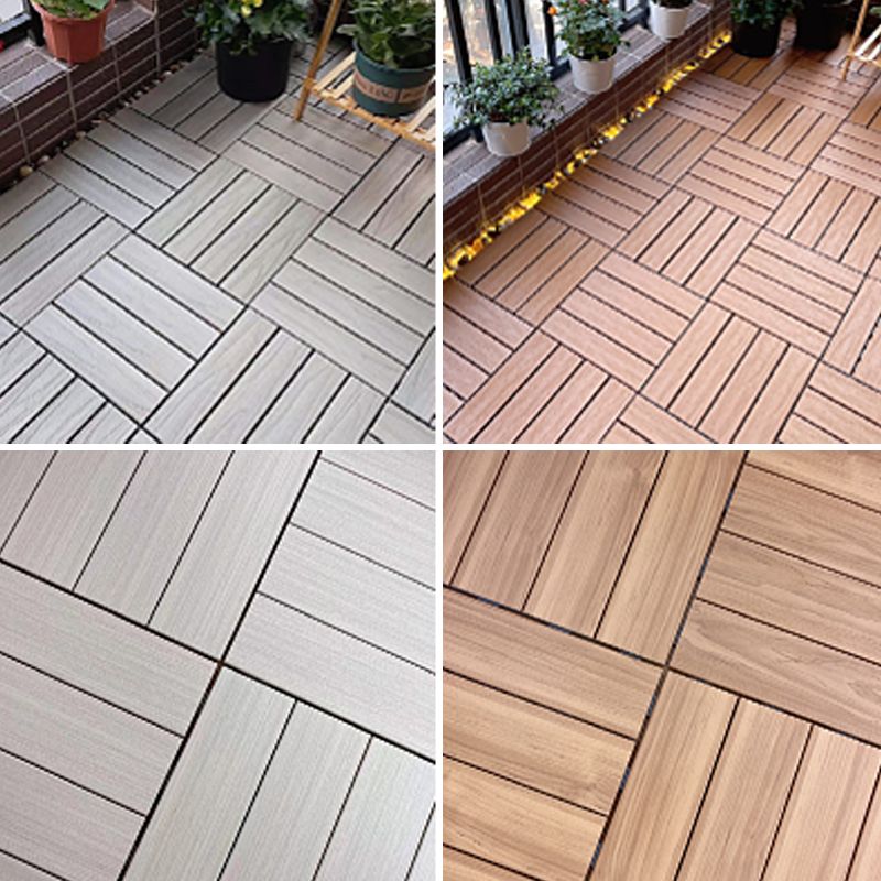 Square Engineer Wooden Floor Water Repellent Smooth Tile for Patio Garden