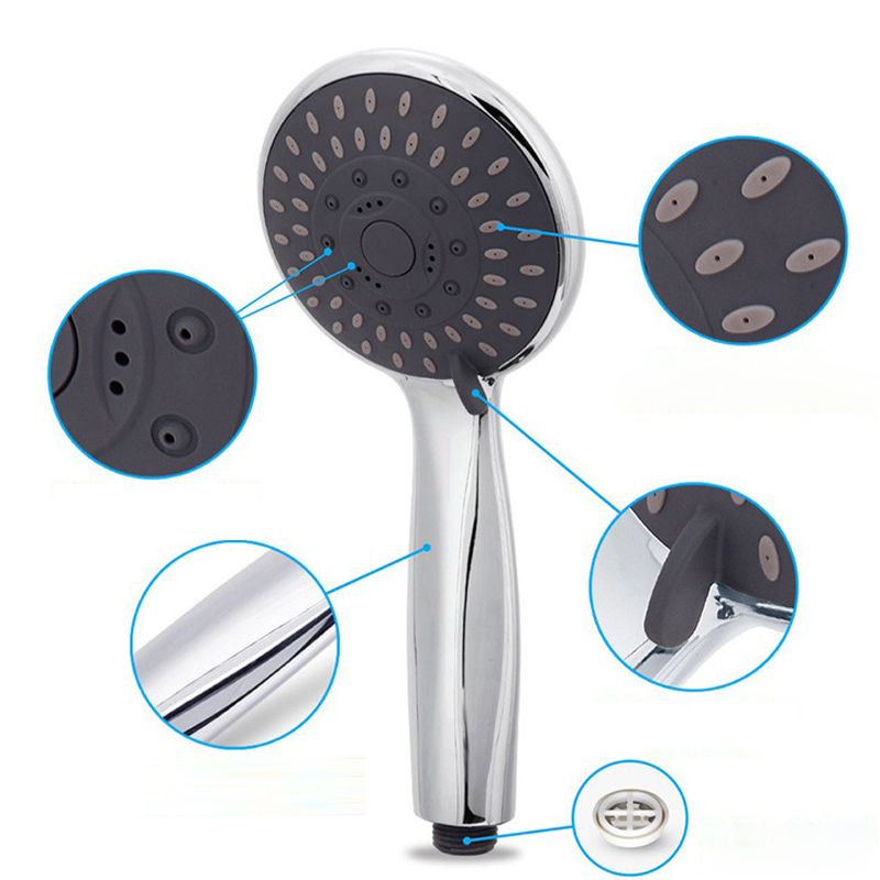 Silver Dual Shower Head 3 Settings Medium Flow Wall Mounted Shower Head