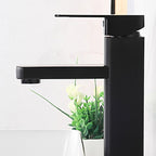 Contemporary sink faucet Digital display Monochrome Low arch basin Bathroom sink