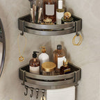Contemporary bathroom accessory set 3-piece bath shelf with hooks