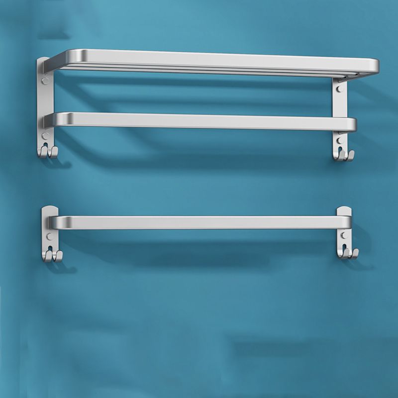 7-piece Bathroom Accessory Set Modern Aluminum Bathroom Set in Silver