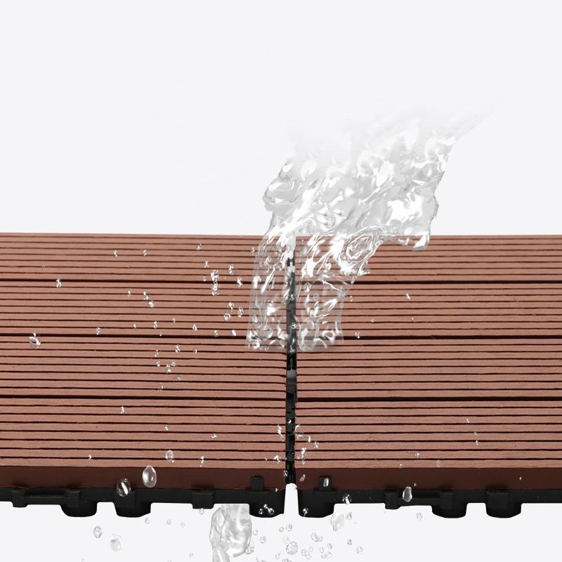 Composite Plank Tiles Striped Pattern Square Deck Flooring Outdoor Patio