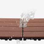 Composite Plank Tiles Striped Pattern Square Deck Flooring Outdoor Patio