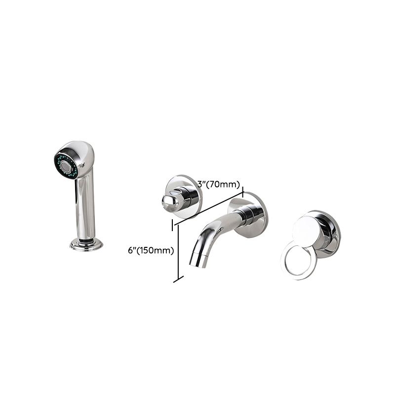 Wall Mounted Faucet Brass Lever Handle Bathroom Faucet Hand Shower