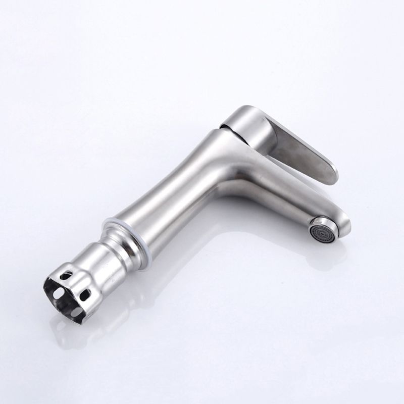 Modern Basin Tap Monochrome Center Mount Low Arc Faucet for Bathroom