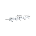 Silver Modern Bathroom Accessory Set with Bath Shelf/Towel Rack & Bathrobe Hook