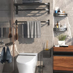 Modern Bathroom Hardware Set Matte Black Metal Bathroom Accessories Kit