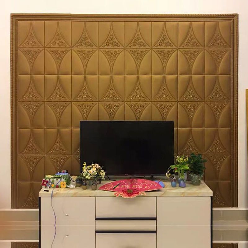 Modern Style Plastic Wall Panel Living Room Peel and Stick 3D Wall Covering
