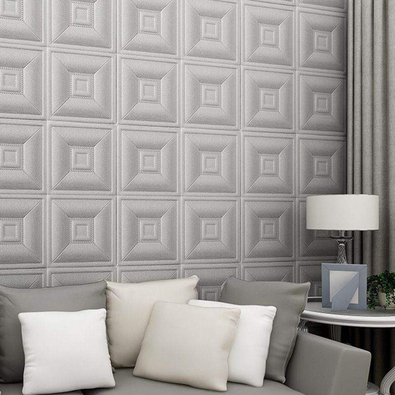 Glam Style Foam Water-Resistant Wall Cladding Living Room 3D Embossing Wall Cladding