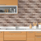 PVC Peel & Stick Tile Kitchen waterproof splash guard Peel and Stick Wall Tile Set of 18
